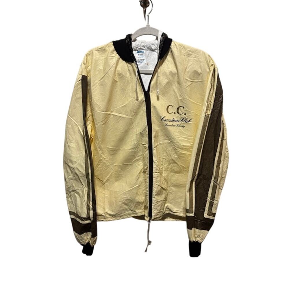 Vintage Canadian Club Windbreaker Jacket XXL Whisky Hooded Zip Up 90s Promo